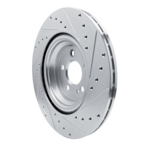 Mercedes-Benz GLS450 Brake Rotor (1) - Rear Left - R1 Concepts - Drilled & Slotted - Silver - `20-`26
